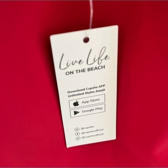 42.🆕Small CupsheHigh Neck Tummy Control Red & Pink Bathing Suit - Picture 6 of 8